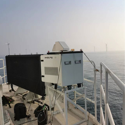 3d, das Doppler-Wind Lidar, Offshorelidar-Wind-Maß an Land scannt